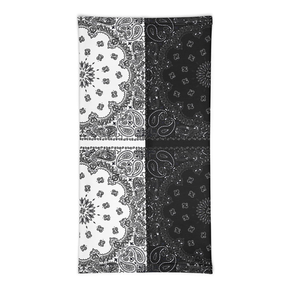 ROYAL ICONIC | Bandana Flag Unisex 3-in-1 Facemask Gaiter HueMan Gang Bold Bad Azz Half N' Half Black N' White