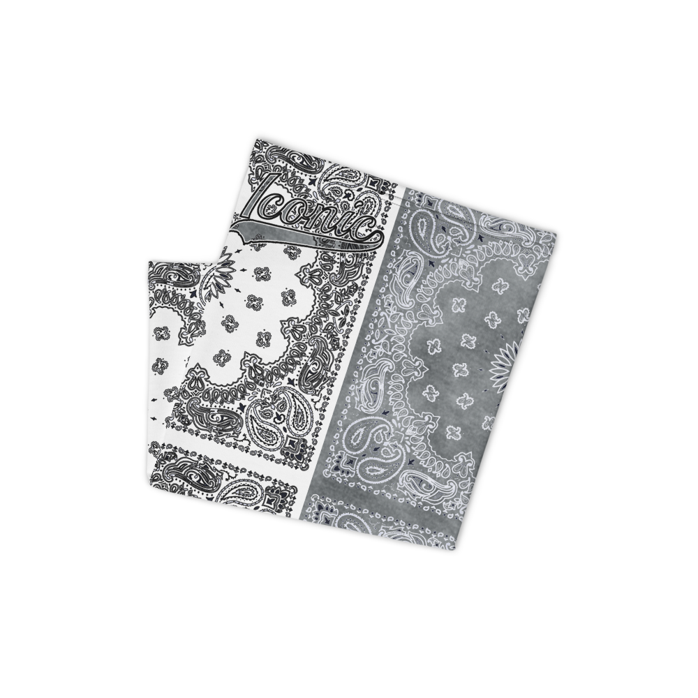 ROYAL ICONIC | Bandana Flag Unisex 3-in-1 Facemask Gaiter HueMan Gang Acid Wash Half N' Half Denim Grey 2 OPTIONS