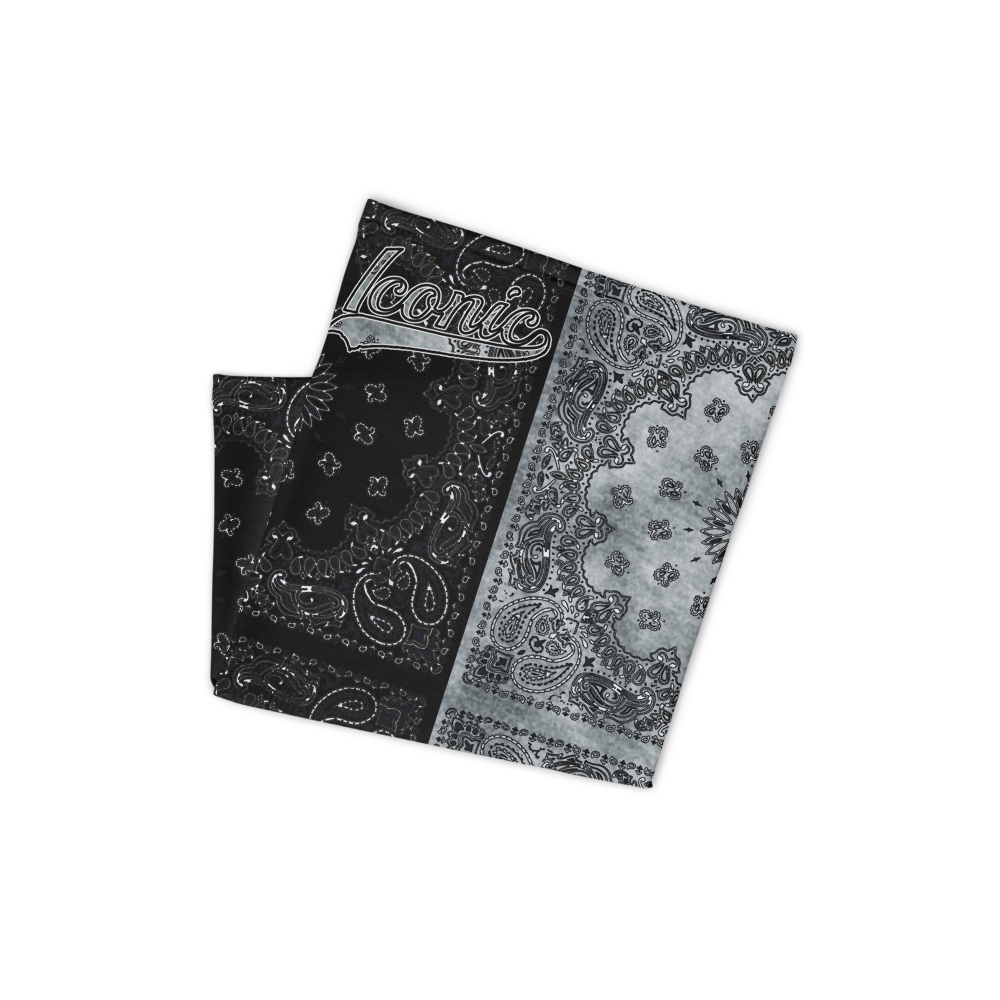 ROYAL ICONIC | Bandana Flag Unisex 3-in-1 Facemask Gaiter HueMan Gang Acid Wash Half N' Half Denim Grey 2 OPTIONS