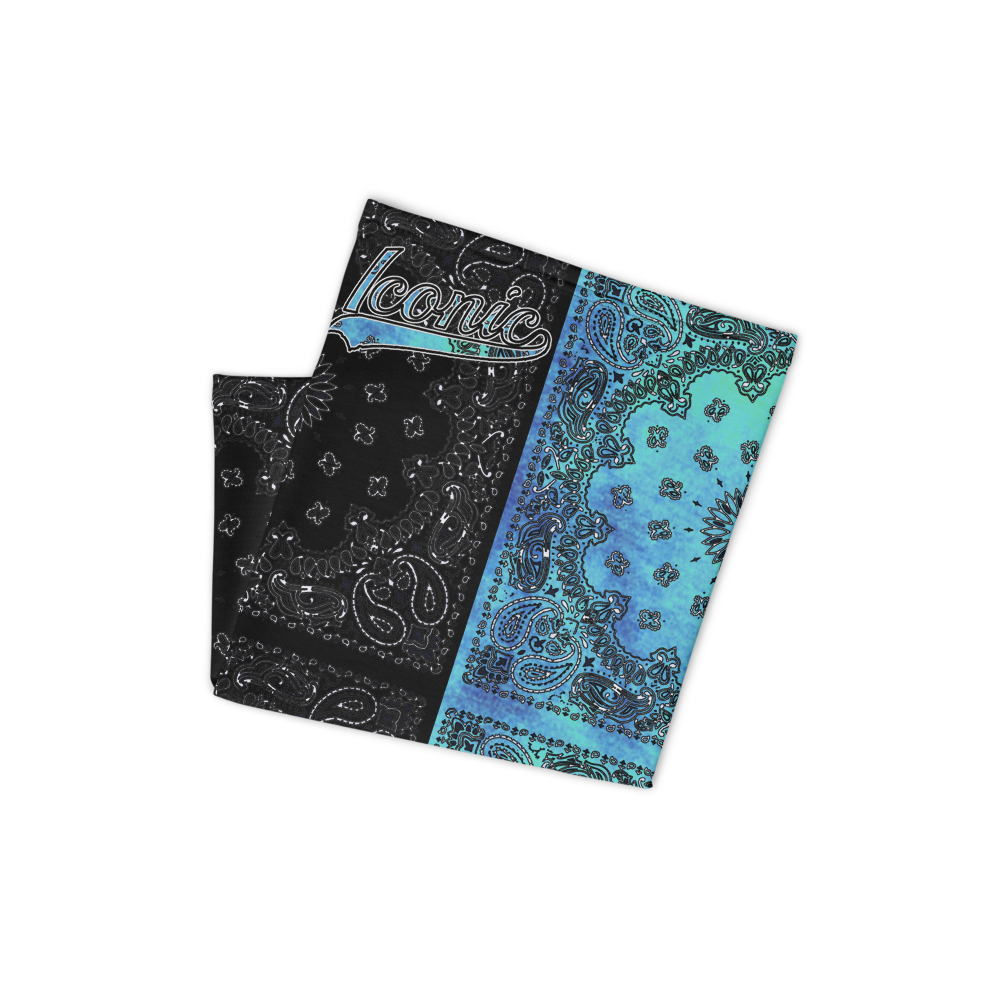 ROYAL ICONIC | Bandana Flag Tie Dye Acid Wash Aether Pour Unisex 3-in-1 Gaiter HueMan Gang Half N' Half Blue Denim 2 OPTIONS