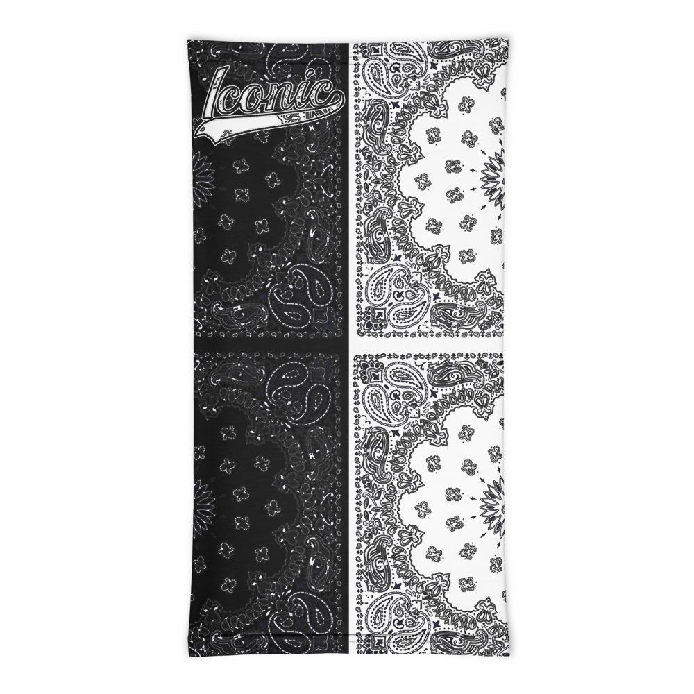 ROYAL ICONIC | Bandana Flag Unisex 3-in-1 Facemask Gaiter HueMan Gang Bold Bad Azz Half N' Half Black N' White