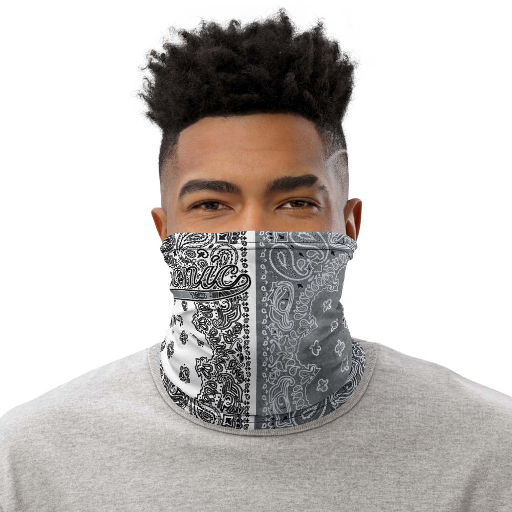 ROYAL ICONIC | Bandana Flag Unisex 3-in-1 Facemask Gaiter HueMan Gang Acid Wash Half N' Half Denim Grey 2 OPTIONS