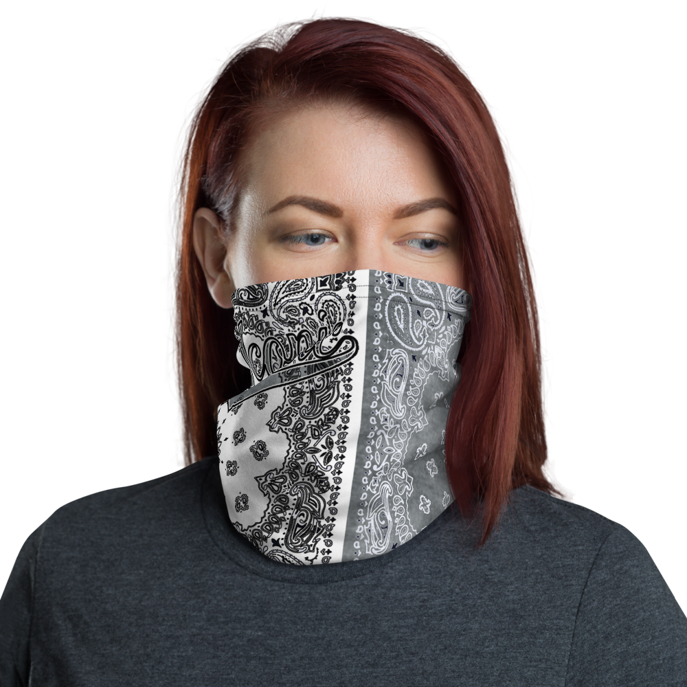 ROYAL ICONIC | Bandana Flag Unisex 3-in-1 Facemask Gaiter HueMan Gang Acid Wash Half N' Half Denim Grey 2 OPTIONS