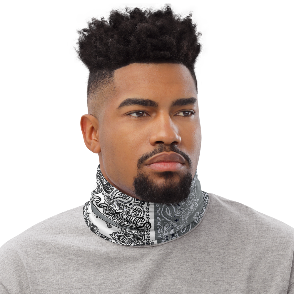 ROYAL ICONIC | Bandana Flag Unisex 3-in-1 Facemask Gaiter HueMan Gang Acid Wash Half N' Half Denim Grey 2 OPTIONS