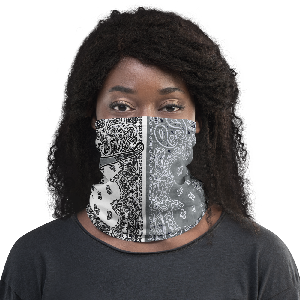 ROYAL ICONIC | Bandana Flag Unisex 3-in-1 Facemask Gaiter HueMan Gang Acid Wash Half N' Half Denim Grey 2 OPTIONS