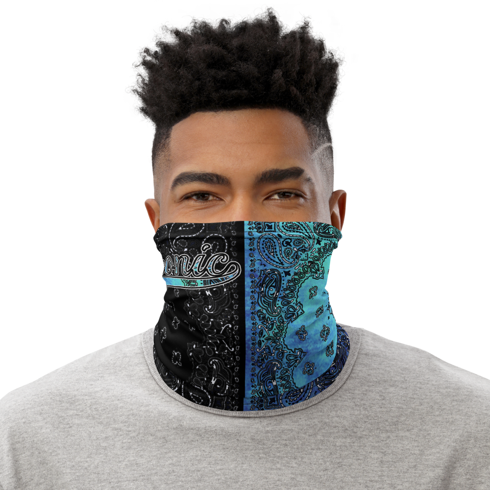 ROYAL ICONIC | Bandana Flag Tie Dye Acid Wash Aether Pour Unisex 3-in-1 Gaiter HueMan Gang Half N' Half Blue Denim 2 OPTIONS