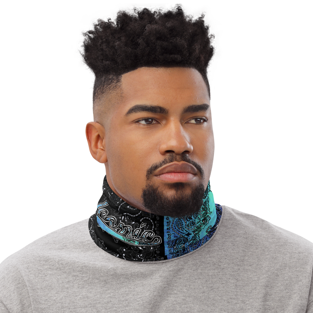 ROYAL ICONIC | Bandana Flag Tie Dye Acid Wash Aether Pour Unisex 3-in-1 Gaiter HueMan Gang Half N' Half Blue Denim 2 OPTIONS