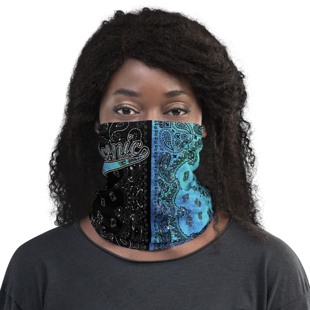 ROYAL ICONIC | Bandana Flag Tie Dye Acid Wash Aether Pour Unisex 3-in-1 Gaiter HueMan Gang Half N' Half Blue Denim 2 OPTIONS