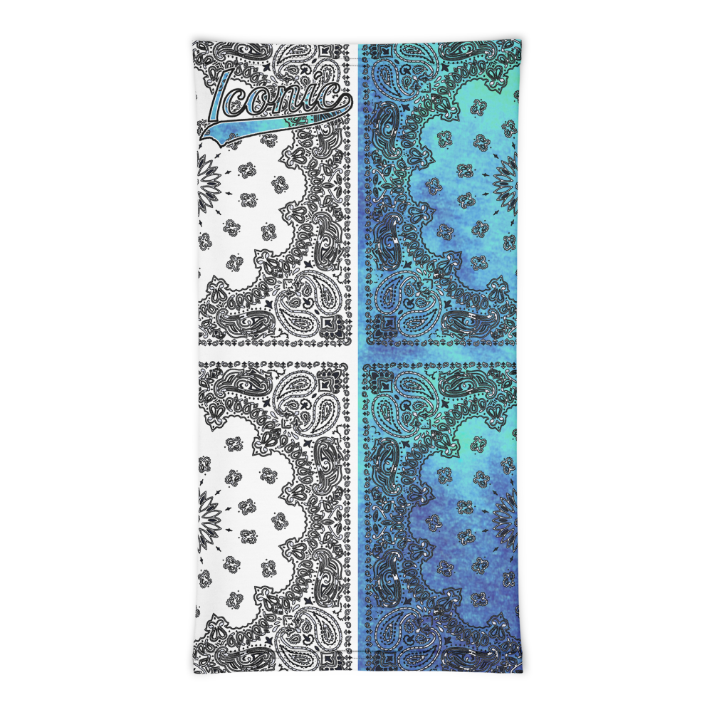 ROYAL ICONIC | Bandana Flag Tie Dye Acid Wash Aether Pour Unisex 3-in-1 Gaiter HueMan Gang Half N' Half Blue Denim 2 OPTIONS