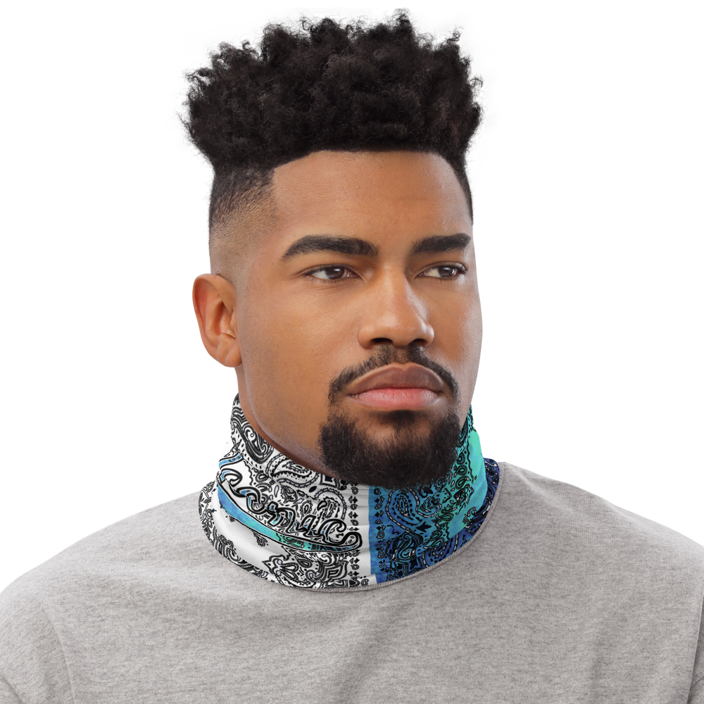 ROYAL ICONIC | Bandana Flag Tie Dye Acid Wash Aether Pour Unisex 3-in-1 Gaiter HueMan Gang Half N' Half Blue Denim 2 OPTIONS