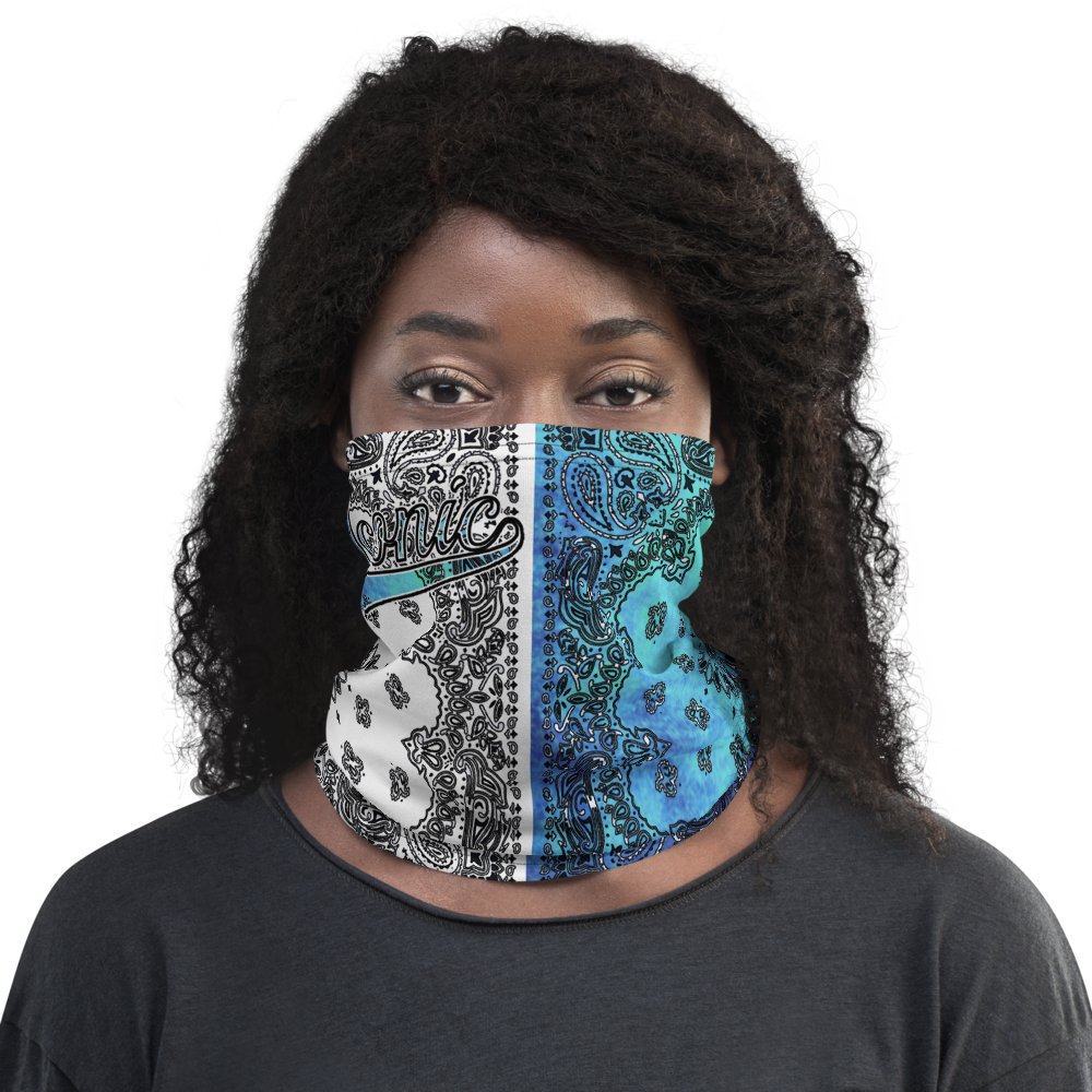 ROYAL ICONIC | Bandana Flag Tie Dye Acid Wash Aether Pour Unisex 3-in-1 Gaiter HueMan Gang Half N' Half Blue Denim 2 OPTIONS