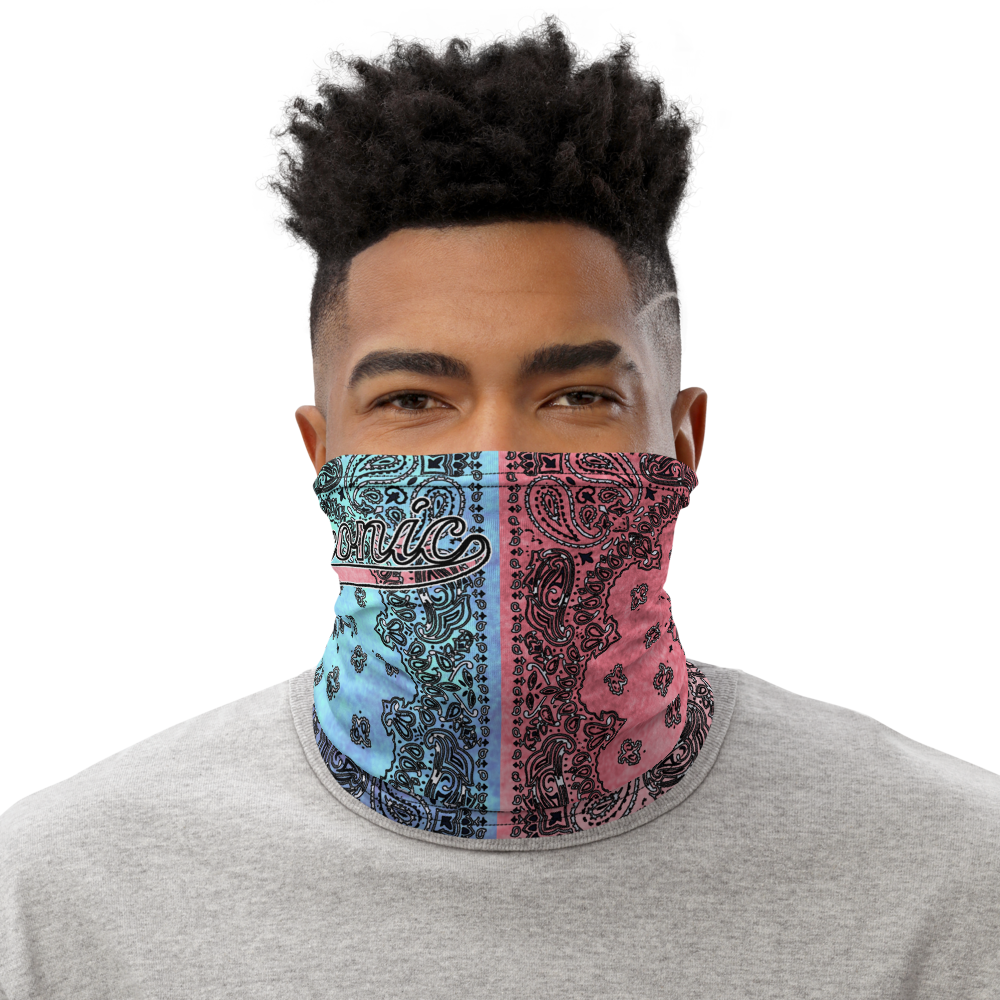 ROYAL ICONIC | Bandana Flag Tie Dye Acid Wash Aether Pour Unisex 3-in-1 Facemask Gaiter HueMan Gang Half N' Half Pink Denim 3 OPTIONS