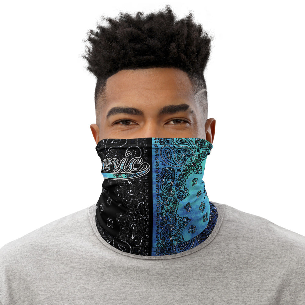 ROYAL ICONIC | Bandana Flag Tie Dye Acid Wash Aether Pour Unisex 3-in-1 Gaiter HueMan Gang Half N' Half Blue Denim 2 OPTIONS