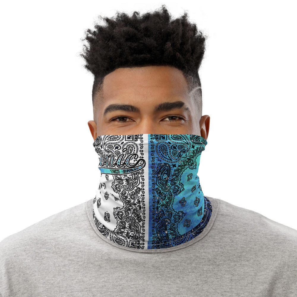 ROYAL ICONIC | Bandana Flag Tie Dye Acid Wash Aether Pour Unisex 3-in-1 Gaiter HueMan Gang Half N' Half Blue Denim 2 OPTIONS