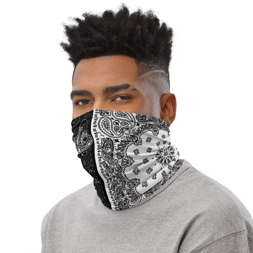 ROYAL ICONIC | Bandana Flag Unisex 3-in-1 Facemask Gaiter HueMan Gang Bold Bad Azz Half N' Half Black N' White