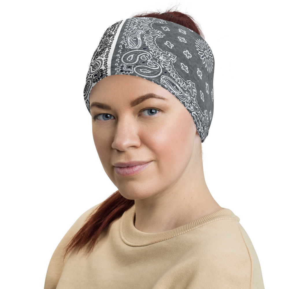 ROYAL ICONIC | Bandana Flag Unisex 3-in-1 Facemask Gaiter HueMan Gang Acid Wash Half N' Half Denim Grey 2 OPTIONS