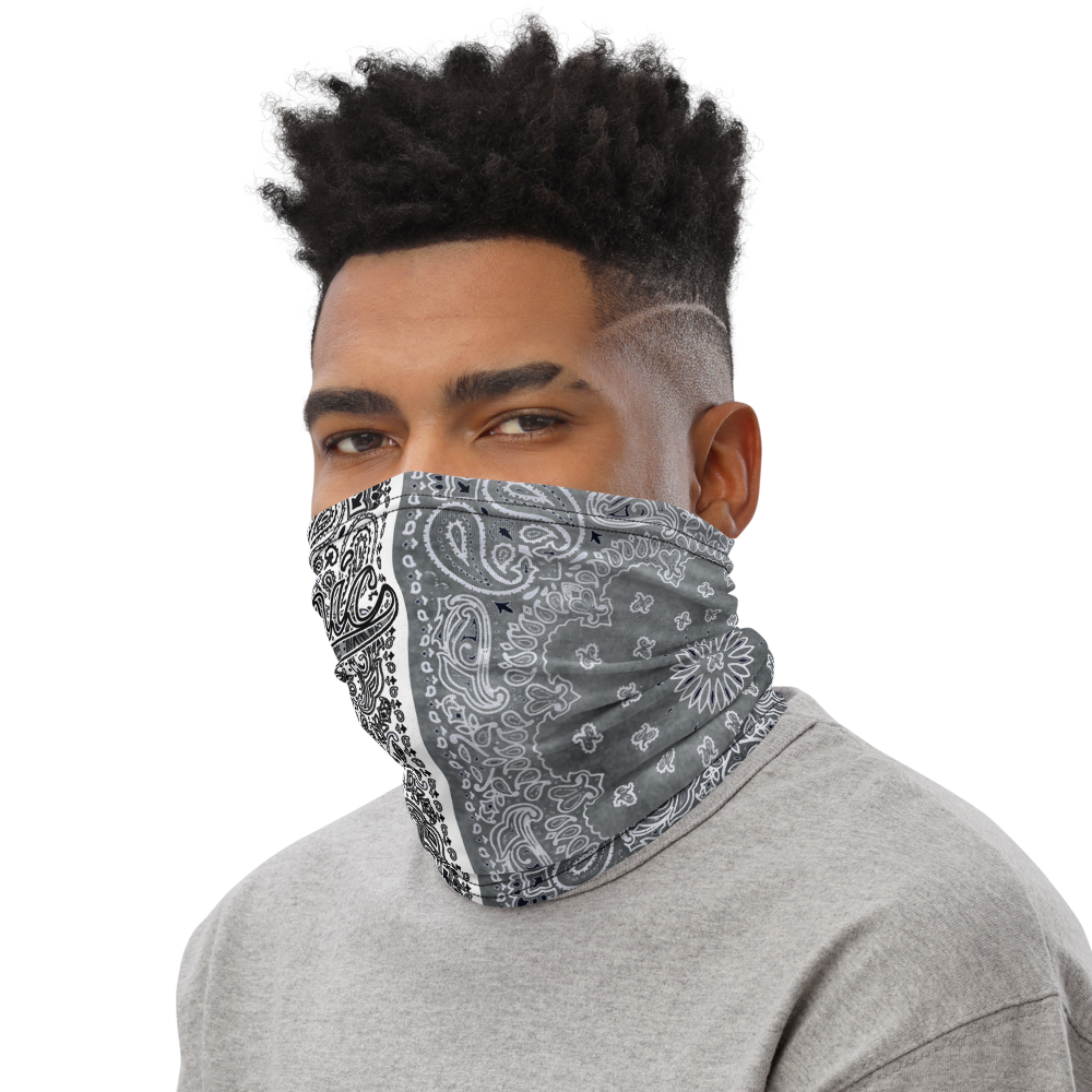 ROYAL ICONIC | Bandana Flag Unisex 3-in-1 Facemask Gaiter HueMan Gang Acid Wash Half N' Half Denim Grey 2 OPTIONS