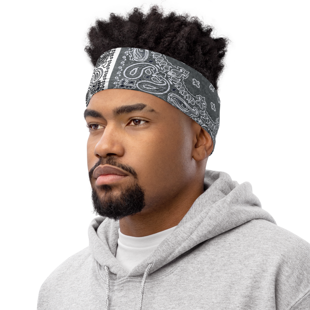 ROYAL ICONIC | Bandana Flag Unisex 3-in-1 Facemask Gaiter HueMan Gang Acid Wash Half N' Half Denim Grey 2 OPTIONS