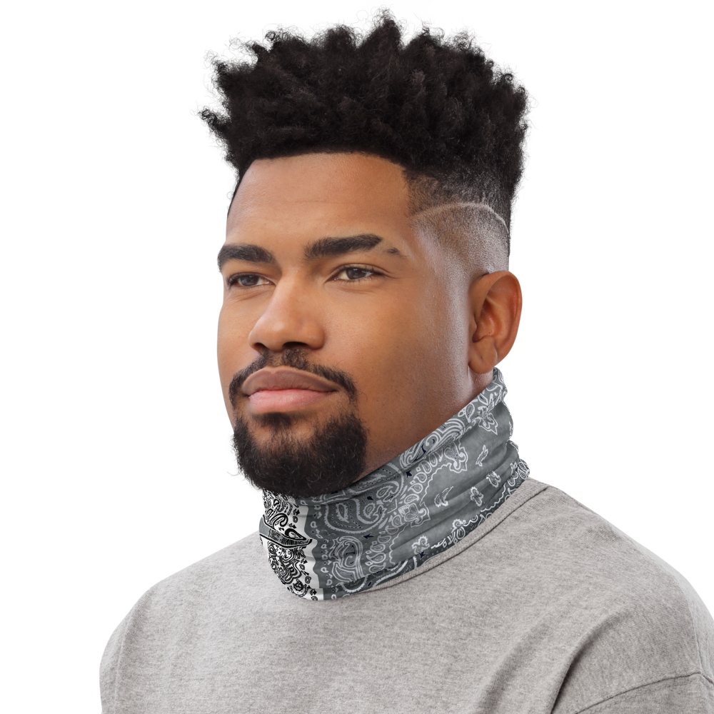 ROYAL ICONIC | Bandana Flag Unisex 3-in-1 Facemask Gaiter HueMan Gang Acid Wash Half N' Half Denim Grey 2 OPTIONS