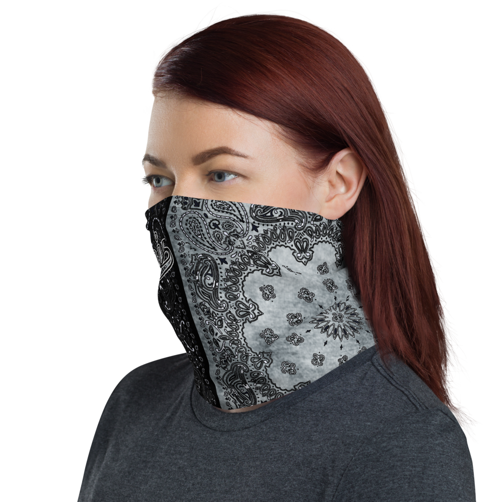 ROYAL ICONIC | Bandana Flag Unisex 3-in-1 Facemask Gaiter HueMan Gang Acid Wash Half N' Half Denim Grey 2 OPTIONS