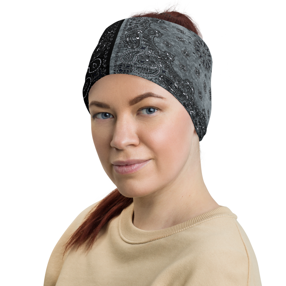ROYAL ICONIC | Bandana Flag Unisex 3-in-1 Facemask Gaiter HueMan Gang Acid Wash Half N' Half Denim Grey 2 OPTIONS
