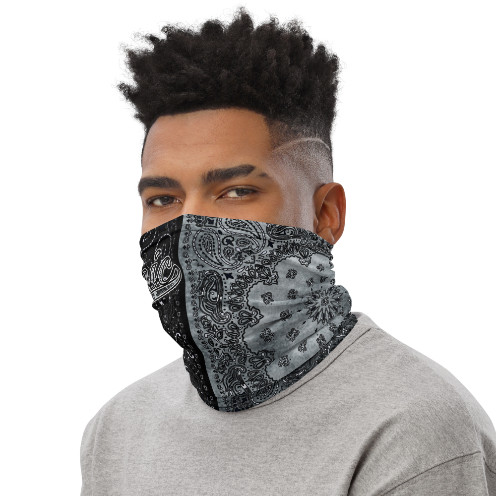 ROYAL ICONIC | Bandana Flag Unisex 3-in-1 Facemask Gaiter HueMan Gang Acid Wash Half N' Half Denim Grey 2 OPTIONS