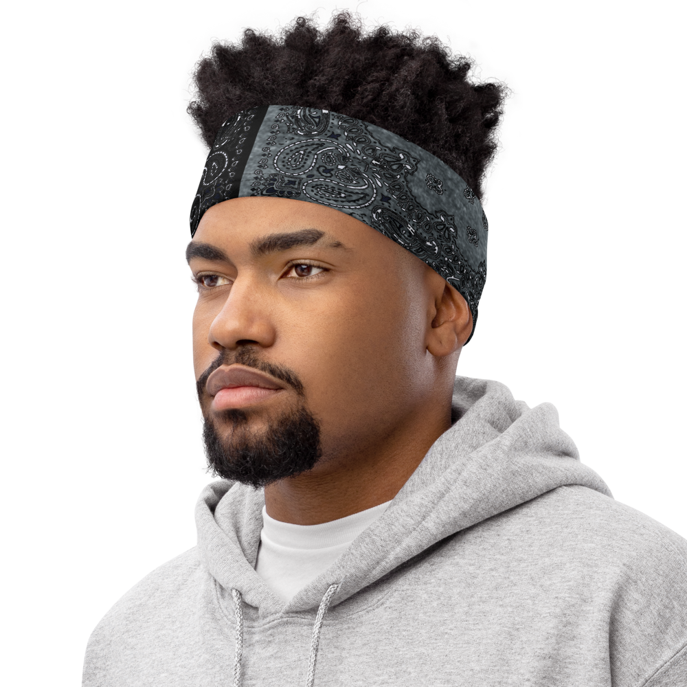 ROYAL ICONIC | Bandana Flag Unisex 3-in-1 Facemask Gaiter HueMan Gang Acid Wash Half N' Half Denim Grey 2 OPTIONS
