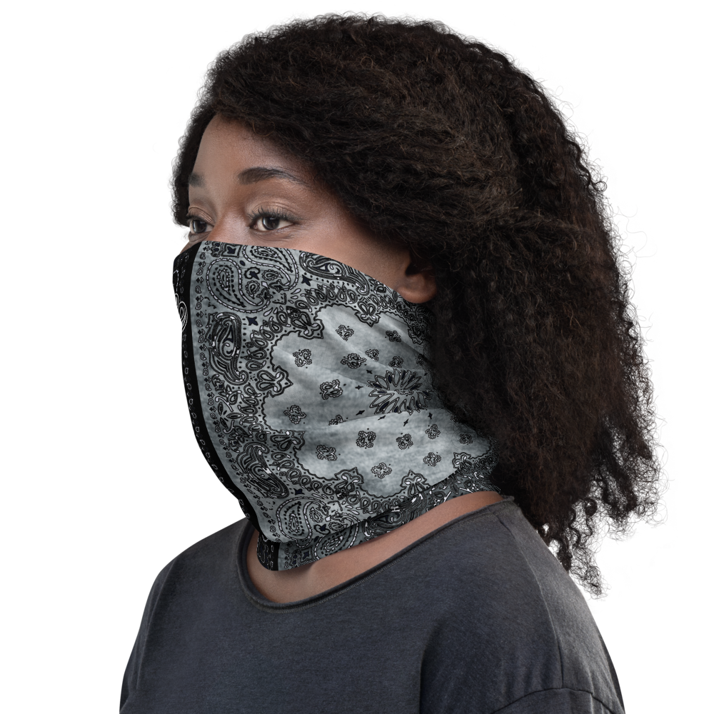 ROYAL ICONIC | Bandana Flag Unisex 3-in-1 Facemask Gaiter HueMan Gang Acid Wash Half N' Half Denim Grey 2 OPTIONS