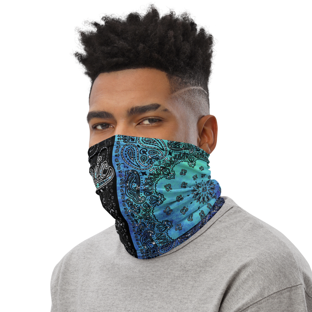 ROYAL ICONIC | Bandana Flag Tie Dye Acid Wash Aether Pour Unisex 3-in-1 Gaiter HueMan Gang Half N' Half Blue Denim 2 OPTIONS