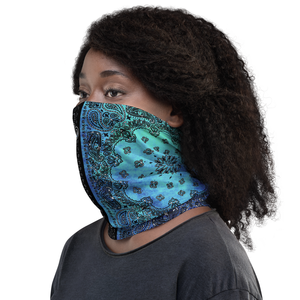 ROYAL ICONIC | Bandana Flag Tie Dye Acid Wash Aether Pour Unisex 3-in-1 Gaiter HueMan Gang Half N' Half Blue Denim 2 OPTIONS