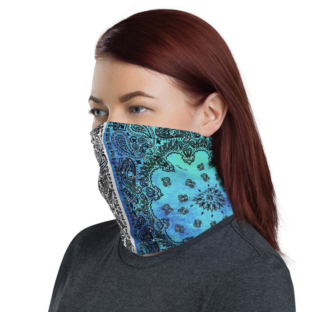 ROYAL ICONIC | Bandana Flag Tie Dye Acid Wash Aether Pour Unisex 3-in-1 Gaiter HueMan Gang Half N' Half Blue Denim 2 OPTIONS