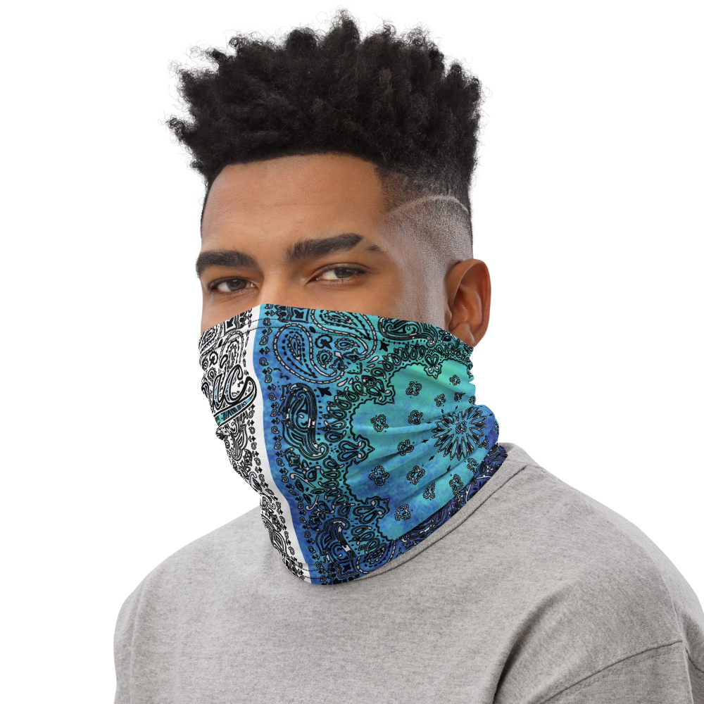ROYAL ICONIC | Bandana Flag Tie Dye Acid Wash Aether Pour Unisex 3-in-1 Gaiter HueMan Gang Half N' Half Blue Denim 2 OPTIONS