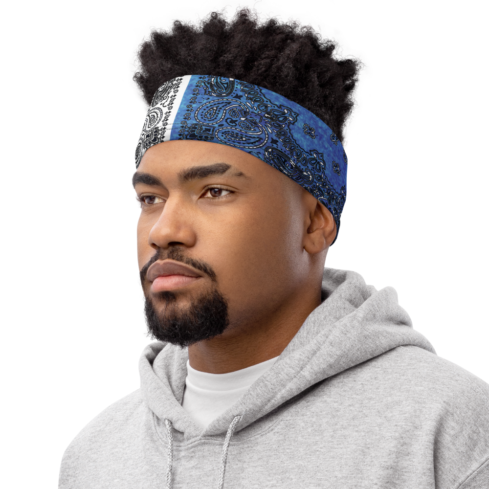 ROYAL ICONIC | Bandana Flag Tie Dye Acid Wash Aether Pour Unisex 3-in-1 Gaiter HueMan Gang Half N' Half Blue Denim 2 OPTIONS