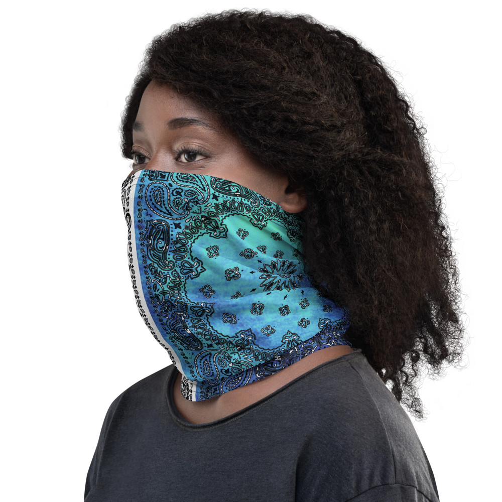 ROYAL ICONIC | Bandana Flag Tie Dye Acid Wash Aether Pour Unisex 3-in-1 Gaiter HueMan Gang Half N' Half Blue Denim 2 OPTIONS