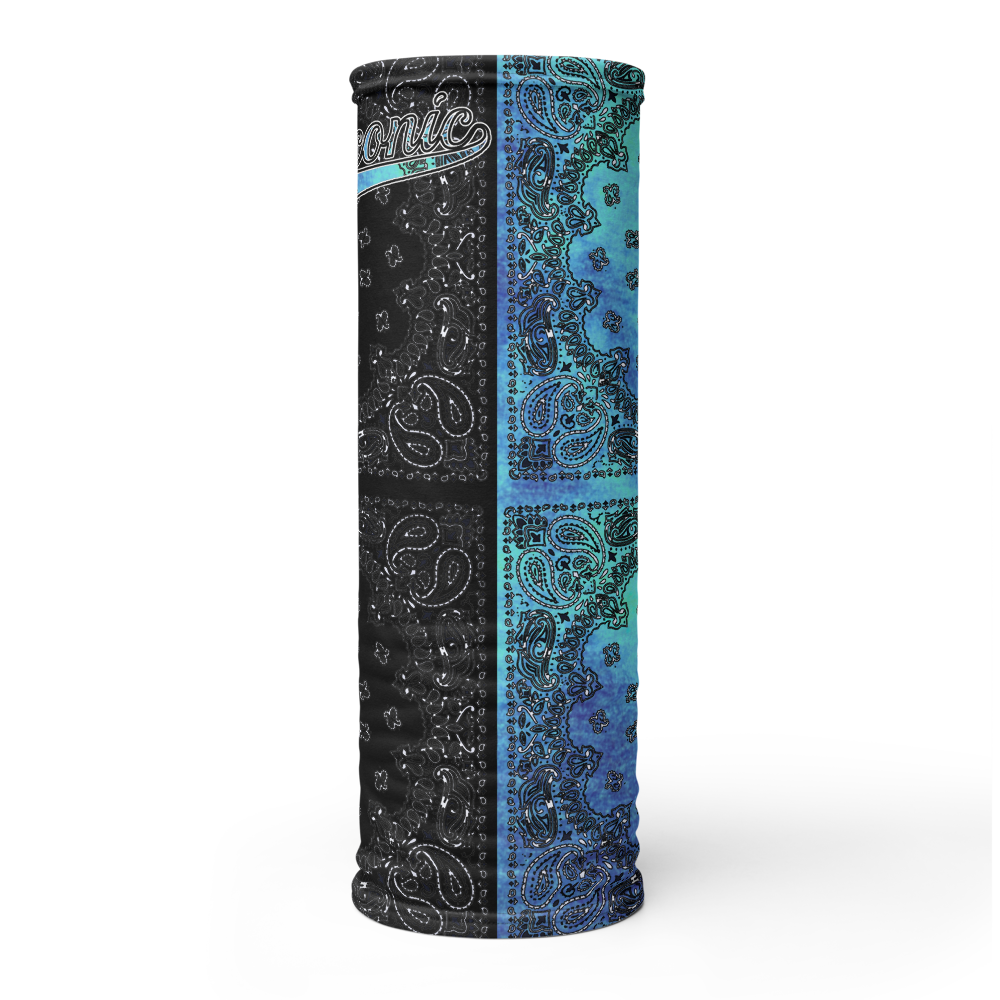 ROYAL ICONIC | Bandana Flag Tie Dye Acid Wash Aether Pour Unisex 3-in-1 Gaiter HueMan Gang Half N' Half Blue Denim 2 OPTIONS