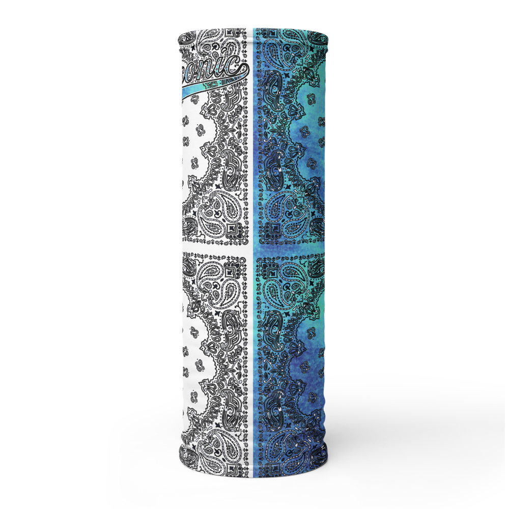 ROYAL ICONIC | Bandana Flag Tie Dye Acid Wash Aether Pour Unisex 3-in-1 Gaiter HueMan Gang Half N' Half Blue Denim 2 OPTIONS