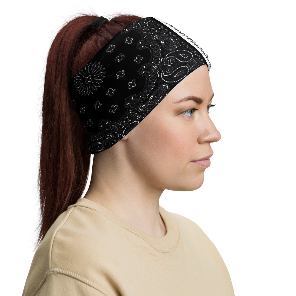 ROYAL ICONIC | Bandana Flag Unisex 3-in-1 Facemask Gaiter HueMan Gang Bold Bad Azz Half N' Half Black N' White