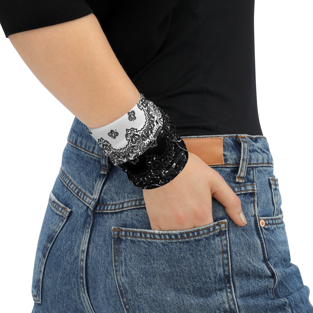 ROYAL ICONIC | Bandana Flag Unisex 3-in-1 Facemask Gaiter HueMan Gang Bold Bad Azz Half N' Half Black N' White