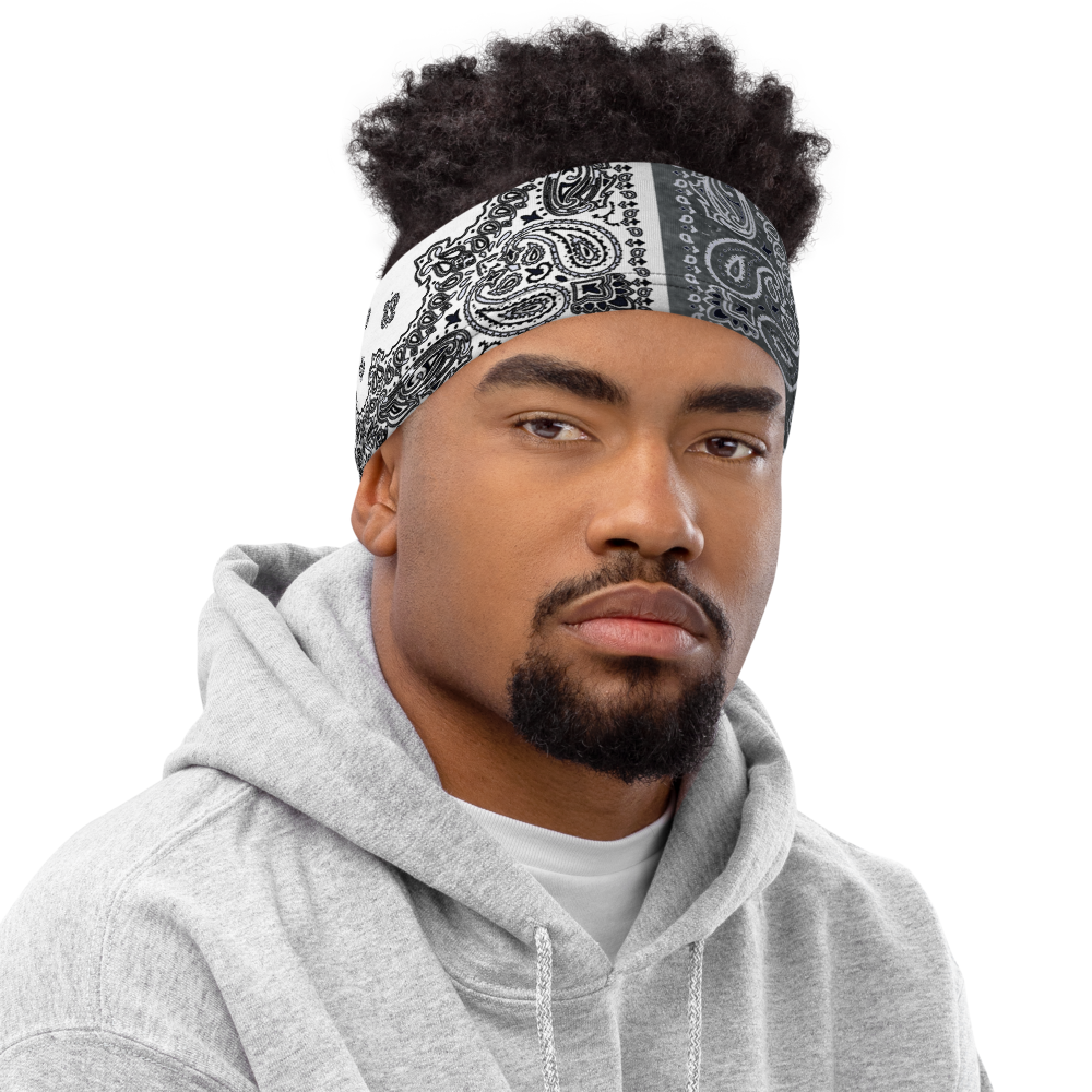 ROYAL ICONIC | Bandana Flag Unisex 3-in-1 Facemask Gaiter HueMan Gang Acid Wash Half N' Half Denim Grey 2 OPTIONS