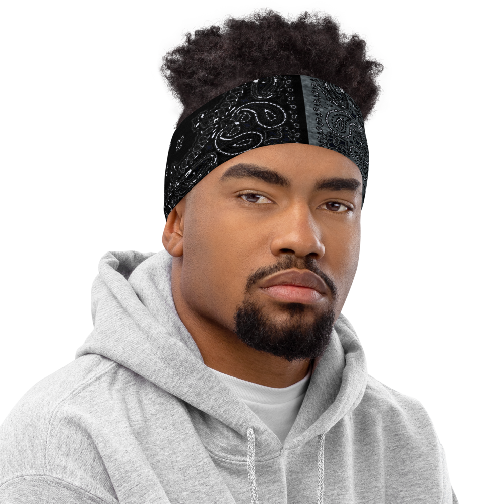 ROYAL ICONIC | Bandana Flag Unisex 3-in-1 Facemask Gaiter HueMan Gang Acid Wash Half N' Half Denim Grey 2 OPTIONS
