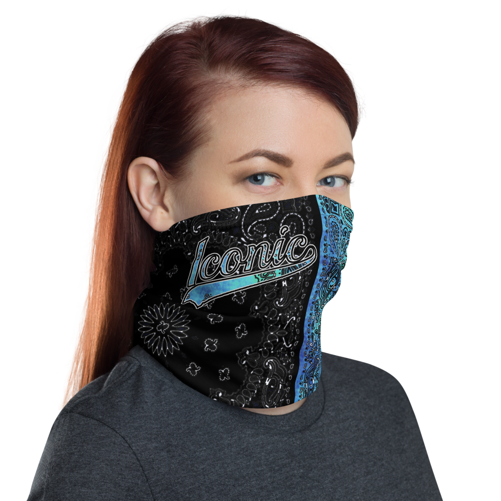 ROYAL ICONIC | Bandana Flag Tie Dye Acid Wash Aether Pour Unisex 3-in-1 Gaiter HueMan Gang Half N' Half Blue Denim 2 OPTIONS
