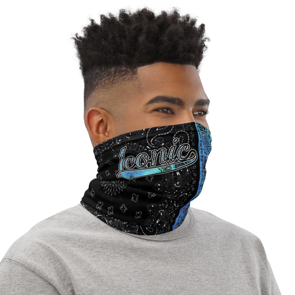 ROYAL ICONIC | Bandana Flag Tie Dye Acid Wash Aether Pour Unisex 3-in-1 Gaiter HueMan Gang Half N' Half Blue Denim 2 OPTIONS