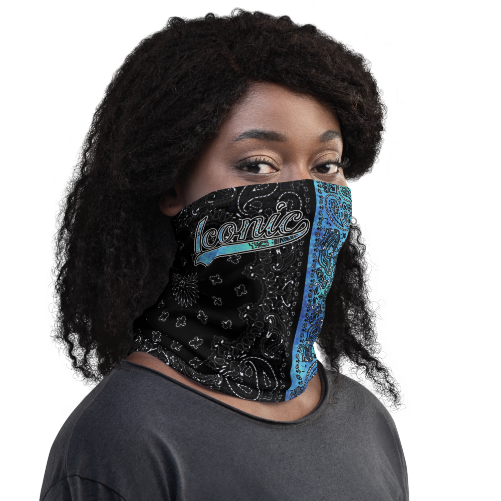 ROYAL ICONIC | Bandana Flag Tie Dye Acid Wash Aether Pour Unisex 3-in-1 Gaiter HueMan Gang Half N' Half Blue Denim 2 OPTIONS
