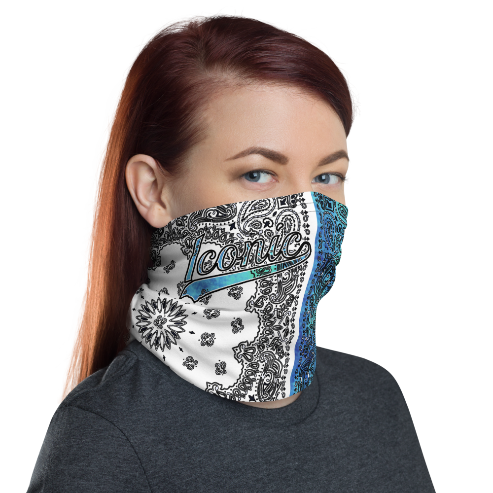 ROYAL ICONIC | Bandana Flag Tie Dye Acid Wash Aether Pour Unisex 3-in-1 Gaiter HueMan Gang Half N' Half Blue Denim 2 OPTIONS
