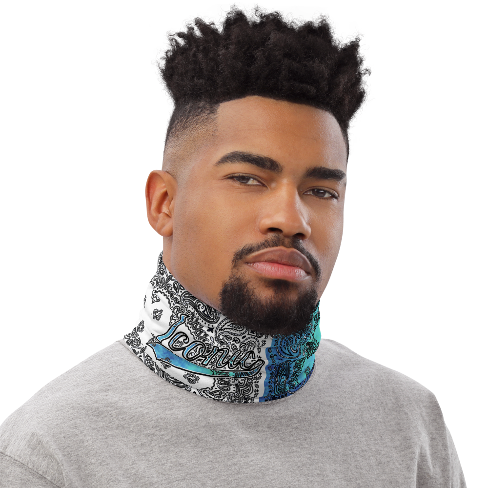 ROYAL ICONIC | Bandana Flag Tie Dye Acid Wash Aether Pour Unisex 3-in-1 Gaiter HueMan Gang Half N' Half Blue Denim 2 OPTIONS