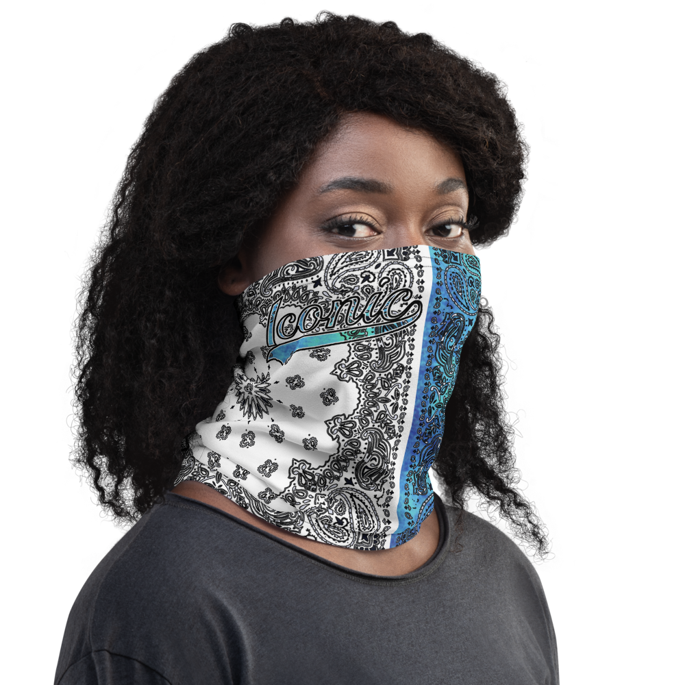 ROYAL ICONIC | Bandana Flag Tie Dye Acid Wash Aether Pour Unisex 3-in-1 Gaiter HueMan Gang Half N' Half Blue Denim 2 OPTIONS