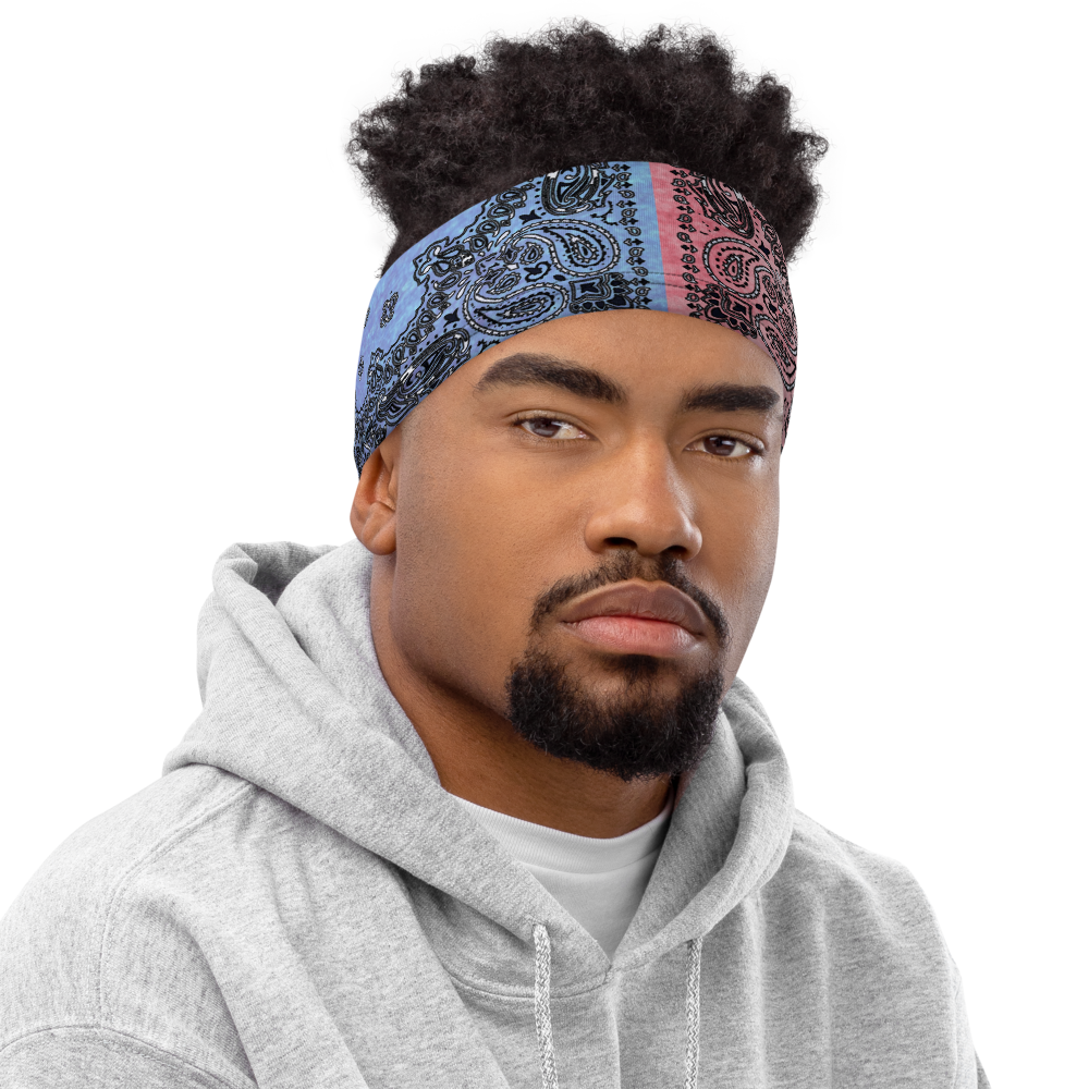 ROYAL ICONIC | Bandana Flag Tie Dye Acid Wash Aether Pour Unisex 3-in-1 Facemask Gaiter HueMan Gang Half N' Half Pink Denim 3 OPTIONS