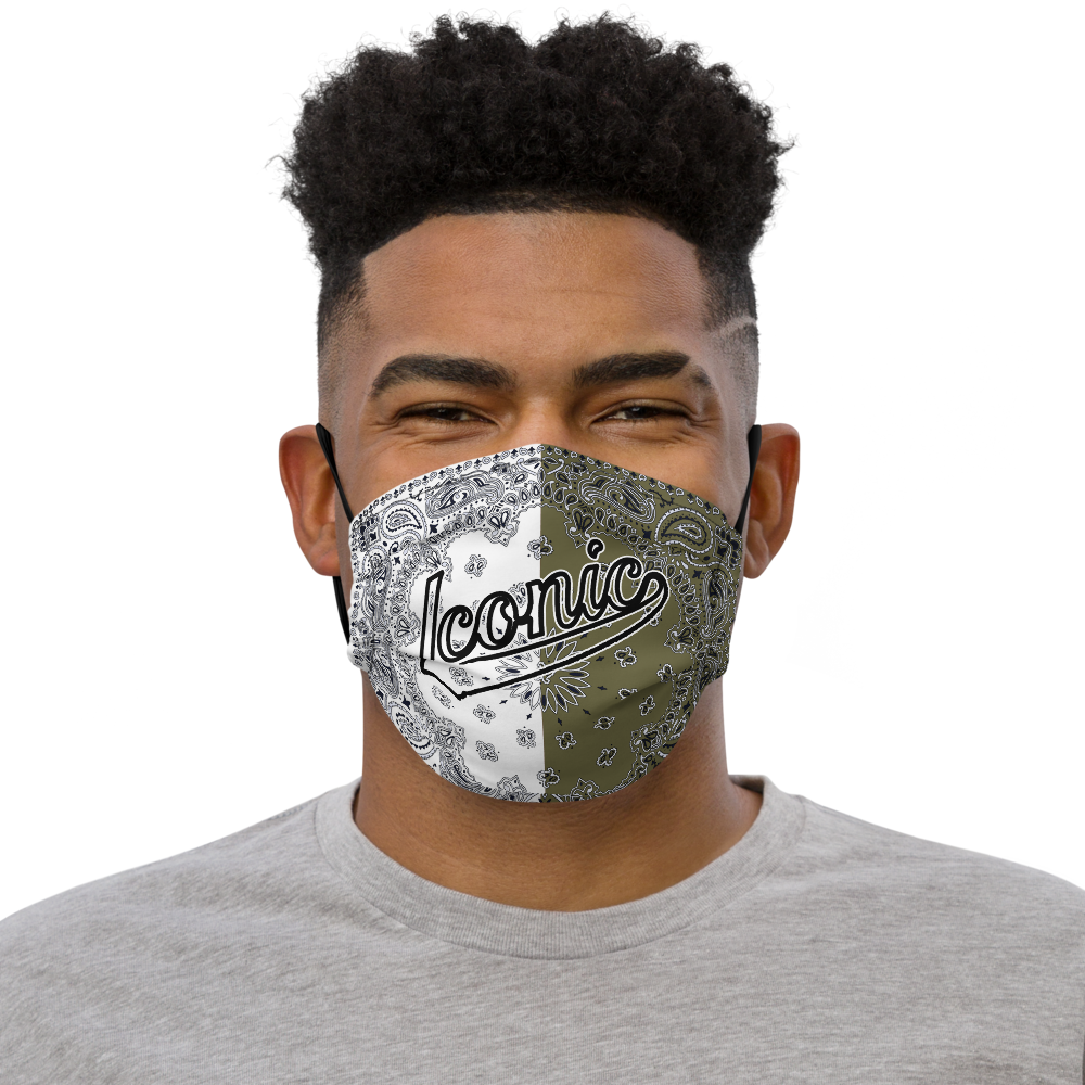 ROYAL ICONIC | Bandana Flag Carousel Americana 2-Layer Face Mask | Martini Olive Smile