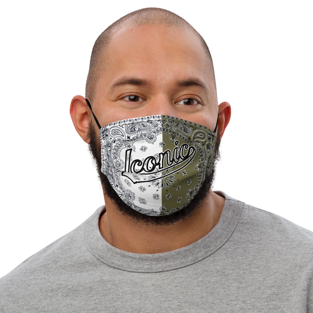 ROYAL ICONIC | Bandana Flag Carousel Americana 2-Layer Face Mask | Martini Olive Smile