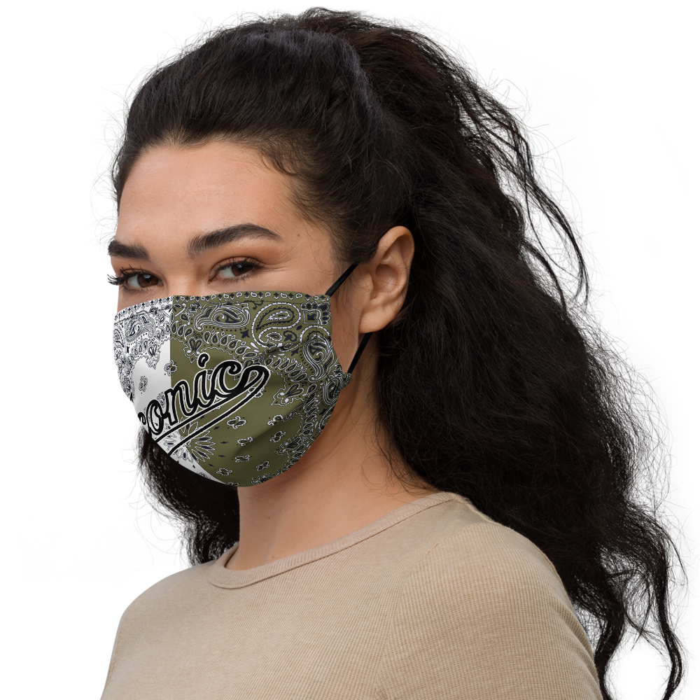 ROYAL ICONIC | Bandana Flag Carousel Americana 2-Layer Face Mask | Martini Olive Smile